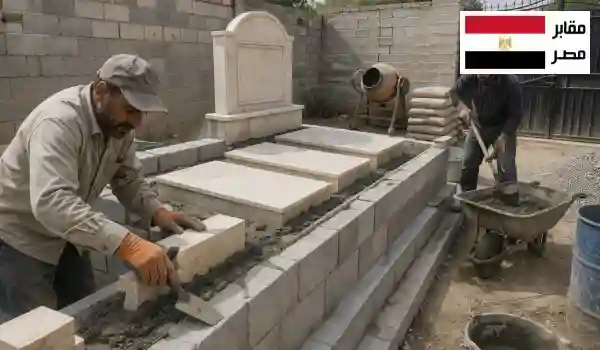 أعمال بناء مقابر وفق تخطيط منظم باستخدام مواد قوية تضمن المتانة وطول العمر